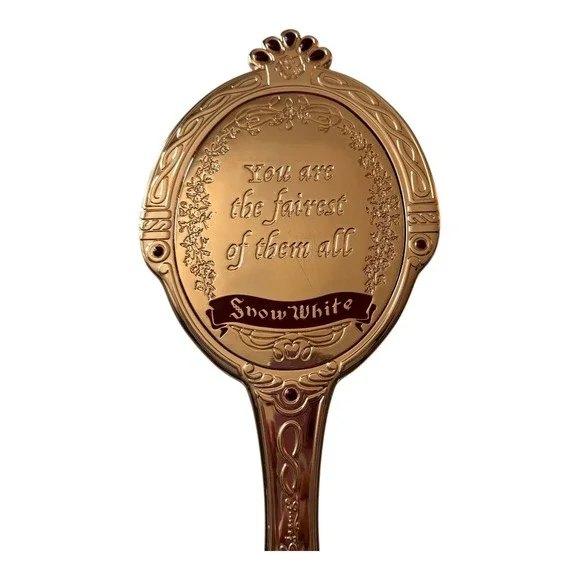 Besame RARE Disney SnowWhite Hand Mirror Gld Tone Fairest of All-A few scratches - Picture 4 of 6